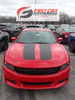 front of red RECHARGE 15 HOOD | Dodge Charger Hood Graphics 2015-2020 2021 2022