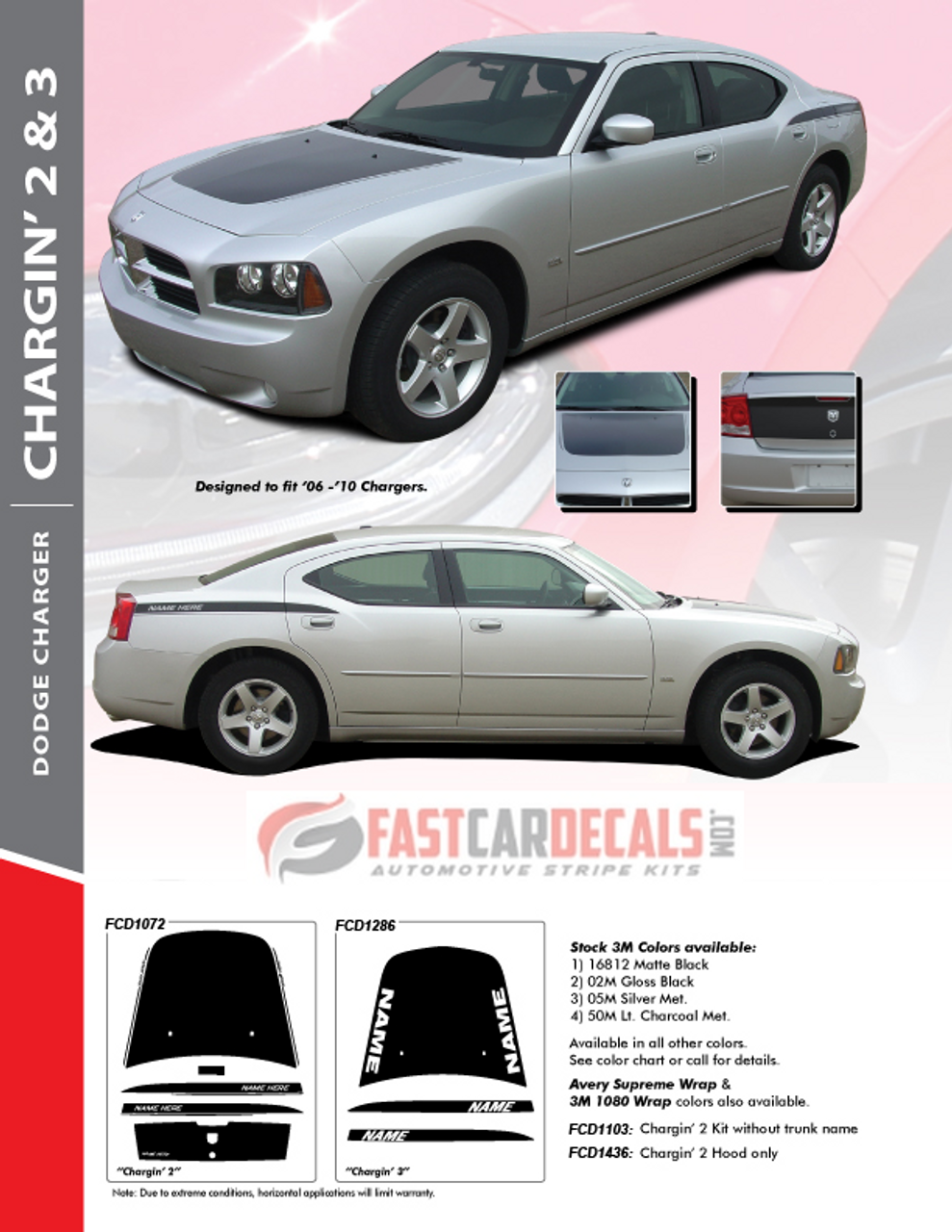 2009 Dodge Charger Decals CHARGIN 2 2006 2007 2008 2009 2010