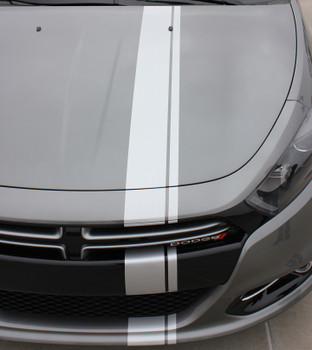 hood view of 2013 Dodge Dart Decals DARTING E RALLY 2013 2014 2015 2016