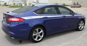 side angle of TOPSIDE : 2013-2018 Ford Fusion Upper Body Line Striping Kit side angle of TOPSIDE : 2013-2018 Ford Fusion Upper Body Line Striping Kit