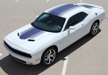 front of 2018 Dodge Challenger Shaker Decals Stripe SHAKER 2015-2024