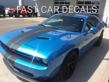 side angle of blue 2022 Dodge Challenger RT Hemi Stripes 15 CHALLENGE RALLY 2015-2026