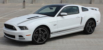profile of white 2014 Ford Mustang GT CS Decals CALI California EDITION 2013-2014