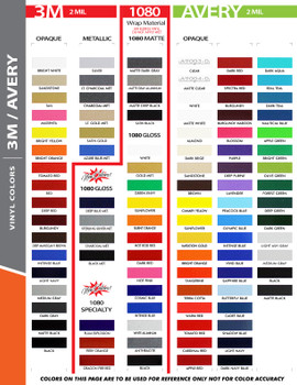 3m Striping Tape Chart