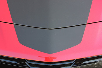 close view of 2019 Camaro Hood Vinyl Decals SHOCK HOOD Stripe 2019-2023
