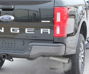 rear of black 2019 Ford Ranger Tailgate Decals 2019-2022 FORD RANGER TAILGATE