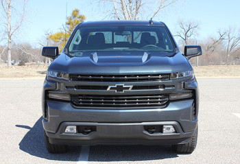 front of 2020 Chevy Silverado Hood Stripes 1500 HOOD SPIKE 2019-2024