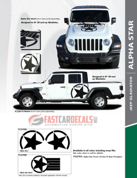 flyer for ALPHA STAR SIDE 2020 Jeep Gladiator Side Stripes Kit 2020-2024