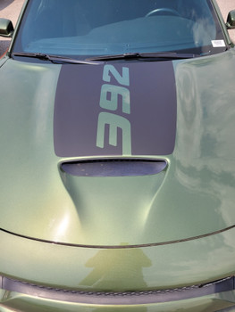 front of dark green 2022 Dodge Charger Hood Stripe Hemi, SRT, 392, GT 2015-202+6