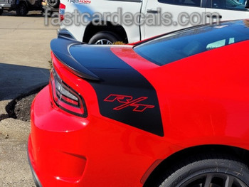 side of red 2023 Dodge Charger Daytona SRT Rear Trunk and Side Stripes (2015-2026)