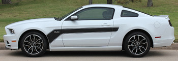 profile of 2013-2014 Ford Mustang Hood and Side Decals Stripes FLIGHT