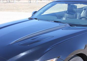 front hood 2016 Ford Mustang Hood Stripe Decals HOOD SPEARS 2015-2017