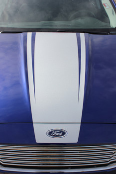 front of blue 2018 Ford Fusion Hood Stripes DAGGER HOOD 2013-2018