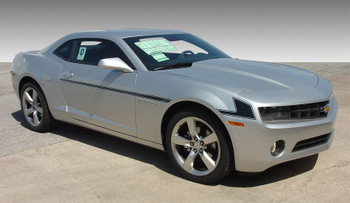 side angled view of Chevy Side Stripes for Camaro 2009-2013 SHIFT
