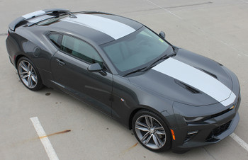front angled view 2017 Chevy Camaro Wide Center Stripes OVERDRIVE 2016-2018