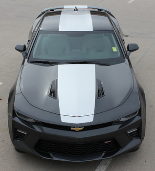 front high view 2017 Chevy Camaro Wide Center Stripes OVERDRIVE 2016-2018