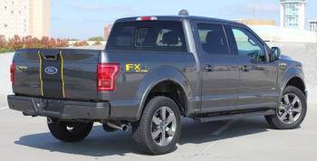 rear of grey 2017 Ford F150 Center Stripes BORDERLINE 2015-2019 2020