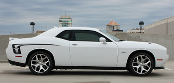 profile of Dodge Challenger Hockey Stick Stripes CUDA STROBE SIDE 2008-2024