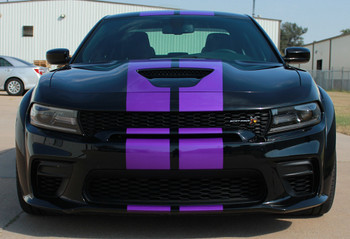 front of black 2018 Dodge Charger Rally Stripes N CHARGE 15 2015-2023 2024