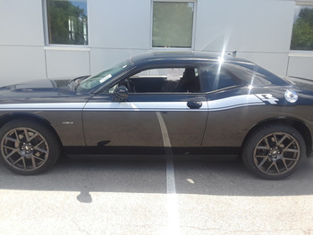 side of gray 2021 Dodge R/T Challenger Stripes DUEL 15 2015-2025 2026