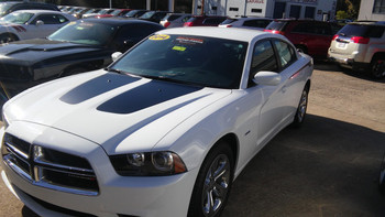front angle of 2013 Dodge Charger RT Stripes RECHARGE 2011 2012 2013 2014