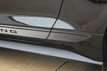 close up 2018 Ford Mustang Faded Rocker Panel Decals FADED ROCKER 2015-2018 close up 2018 Ford Mustang Faded Rocker Panel Decals FADED ROCKER 2015-2018
