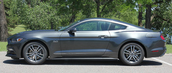 profile of 2017 Ford Mustang Lower Faded Stripes TRILINE ROCKER 2015-2018