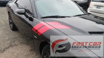front of Black Dodge Challenger Graphics DOUBLE BAR 2008-2022 2023 2024