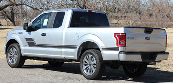 rear angle of 2019 Ford F150 Stripe Package ELIMINATOR 2015-2020
