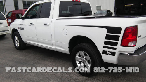 profile of white Factory style POWER WAGON Dodge Ram 1500 Stripes 2009-2018 (2019-2021 Ram Classic)