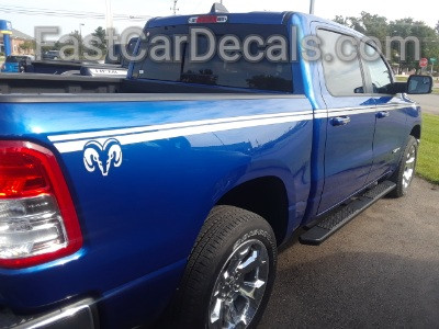 rear angle of 2019 Dodge Ram Side Decals RAM EDGE SIDE KIT 2019-2024