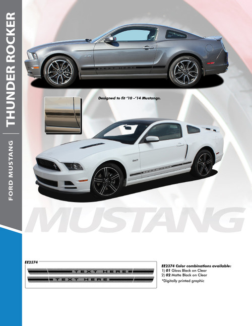 Flyer for 2014 Ford Mustang Decals THUNDER ROCKER 2010-2014 Digital Print