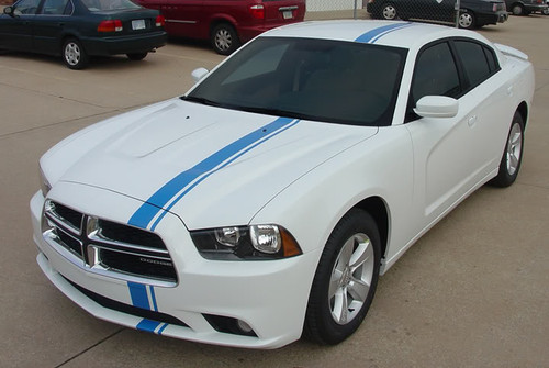 front of 2014 Dodge Charger Euro Stripes E RALLY 2011 2012 2013 2014