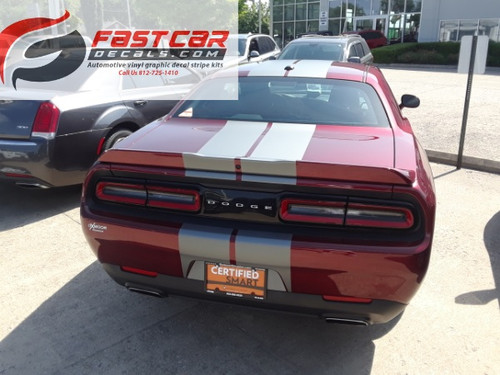 rear of red Dodge Challenger Racing Stripes 15 CHALLENGE RALLY 2015-2026