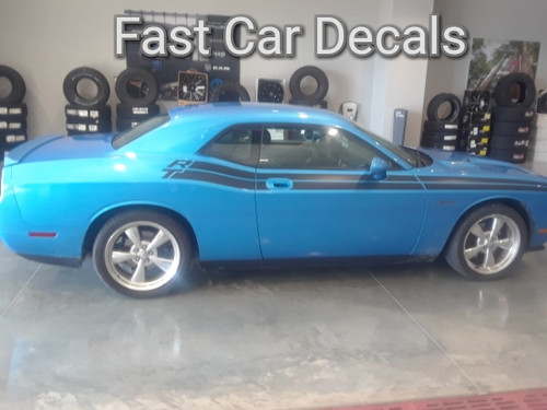 passenger side of blue 2019 Dodge Challenger R/T Stripes DUEL 11 2011-2022 2023 2024