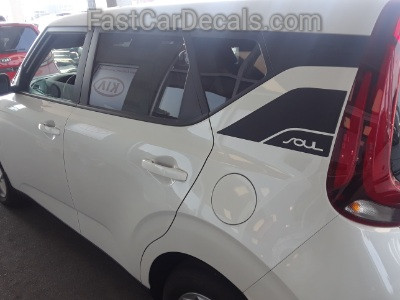 side of white 2020-2026 Kia Soul Graphics SOULPATCH 20 Hood & Sides Stripes