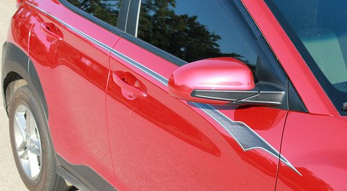 side angle of NEW! 2020-2021 Hyundai Kona Side Decals BOLT KIT Premium Products!