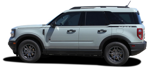 profile of 2021 Ford Bronco Stripes RIDER SIDE Decals 2021 2022 2023 2024