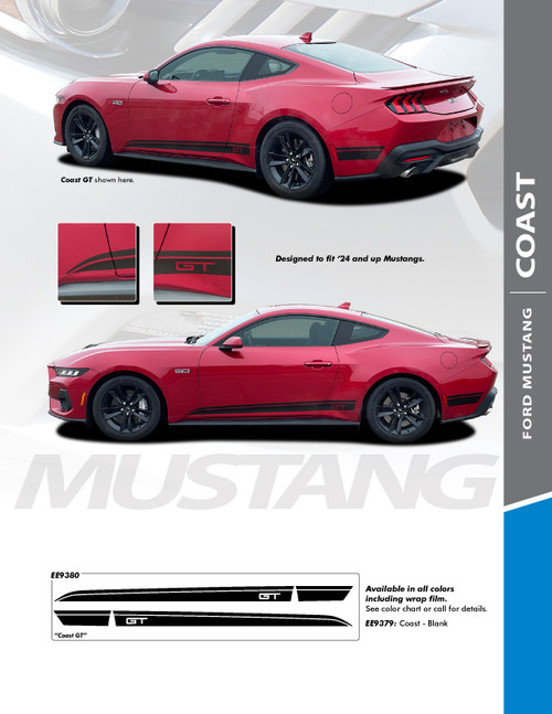 flyer for 2024 Ford Mustang Rocker Stripes COAST ROCKER (GT or Blank)
