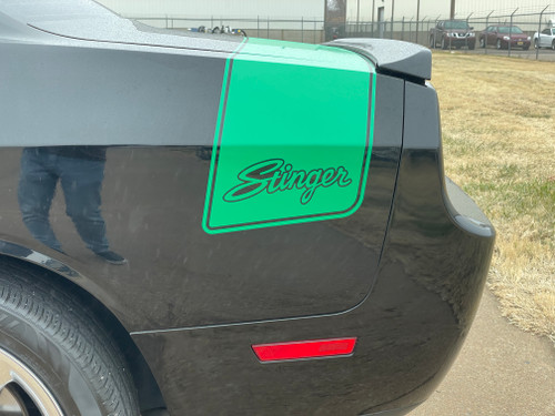 close up side of Stinger / Swinger Rear Stripes for Dodge Challenger 2015-2024