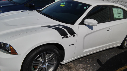 side view of Double Bar Stripe Kit for Dodge Charger Fender Decals (2011-2024 Models)"