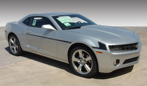 side angled view of Chevy Side Stripes for Camaro 2009-2013 SHIFT