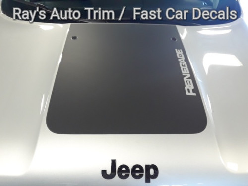 front of silver 2019 Jeep Renegade Hood Stripes RENEGADE HOOD 2014-2024