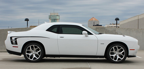 profile of Dodge Challenger Hockey Stick Stripes CUDA STROBE SIDE 2008-2024