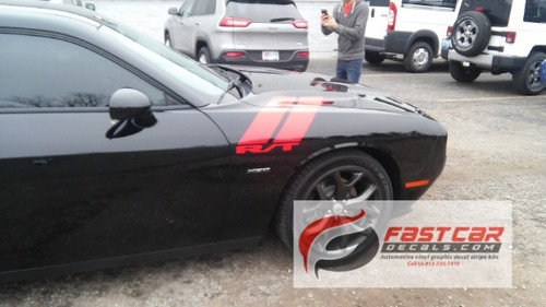 side of black Dodge Challenger Hash Stripes DOUBLE BAR 2008-2023 2024