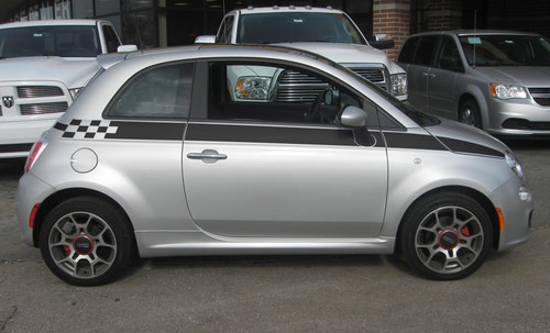 profile of Fiat 500 Custom Side Stripe Graphics SE5 CHECK 2007-2020