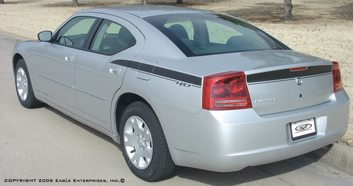 rear angle of 2006 Dodge Charger Decals CHARGIN 2006 2007 2008 2009 2010