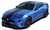 front angle of blue 2021-2018 Ford Mustang Convertible Racing Stripes HYPER RALLY