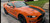 side angle of orange 2018-2021 Ford Mustang Euro Racing Stripe EURO XL RALLY
