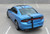 rear angle of blue 2017 Dodge Charger Euro Decals E RALLY 2015-2022 2023 2024